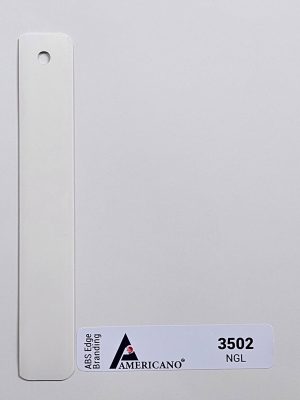 3502 NGL Satin White Edge Band is used as edge tap or banding for wall cabinet, wall panels, surface countertops, table countertop, kitchen cabinet, home furniture, office furniture & Tv cabinet.