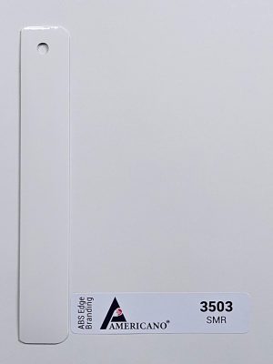 3503 SMR Pearl White Edge Band is used as edge tap or banding for wall cabinet, wall panels, surface countertops, table countertop, kitchen cabinet, home furniture, office furniture & Tv cabinet.