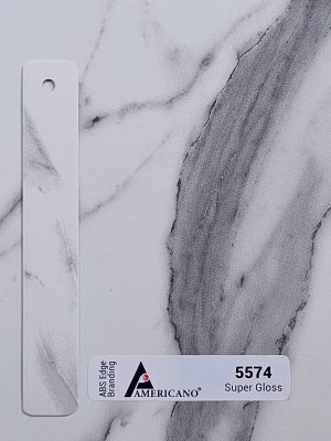 5574 SGL Statuario Edge Band is used as edge tap or banding for wall cabinet, wall panels, surface countertops, table countertop, kitchen cabinet, home furniture, office furniture & Tv cabinet.